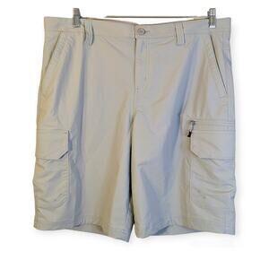 George Mens Outdoors Light Gray Soft Breezy Casual 6-Pocket Cargo Shorts 38